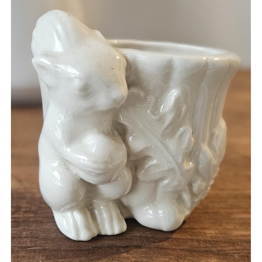 Vintage 1930's McCoy Pottery Squirrel Planter / Toothpick Holder